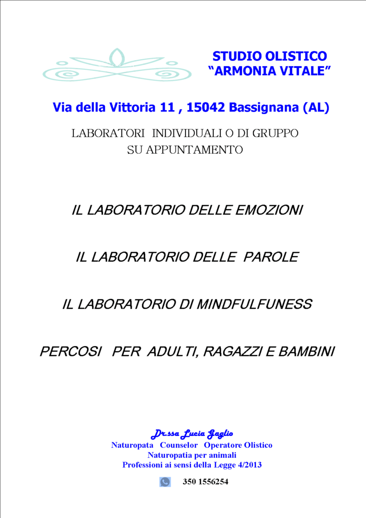LABORATORI INDIVIDUALI O DI GRUPPO